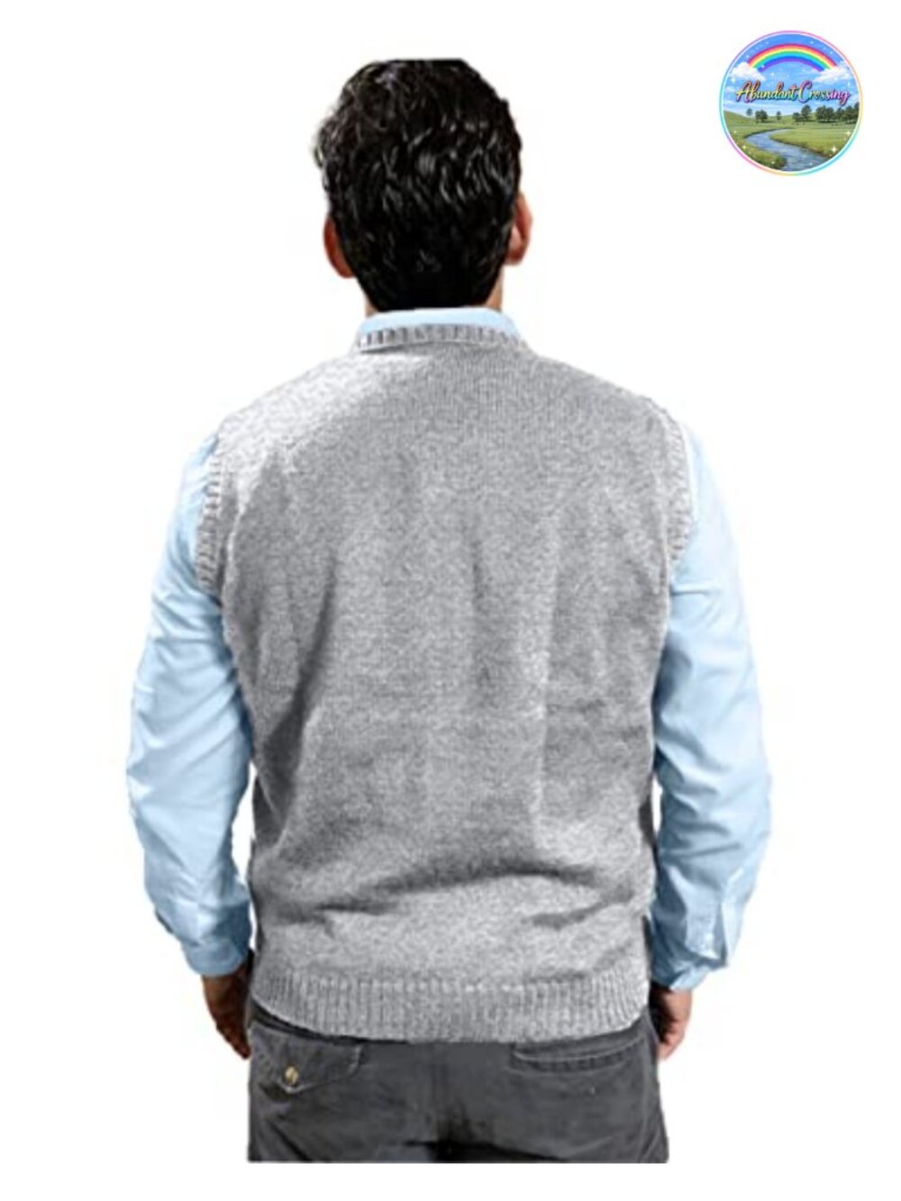 Men's Sleeveless Alpaca Wool Argyle Cardigan Vest, Relaxed Fit